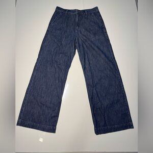 NWT J Crew Women’s High Rise Wide Leg Dark Wash Cotton Jeans Style BX566 Sz 29
